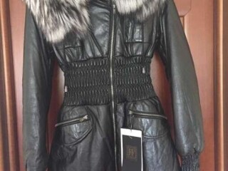 Пуховик fashion furs италия 44 46 s m кожа чернобурка