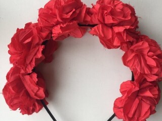 Ободок на волосы в стиле dolce&gabbana красный цветы розы